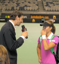 Sam Stosur - und ich in der ersten Reihe :-)